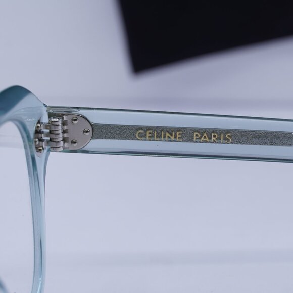 Celine CL50124I 093 Square Eyeglasses - Shiny Transparent Lime 52mm - Picture 8 of 11